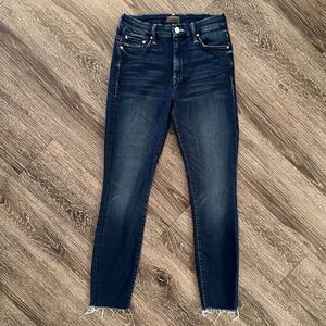 Mother the looker high waisted ankle fray